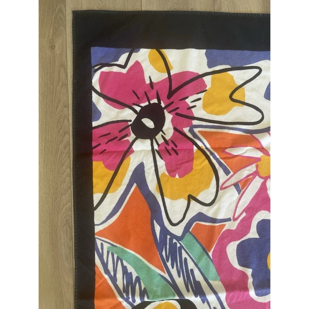 Vintage‎ Paul Peacock Tropical Exotic Flowers Plush Beach Towel 68x37